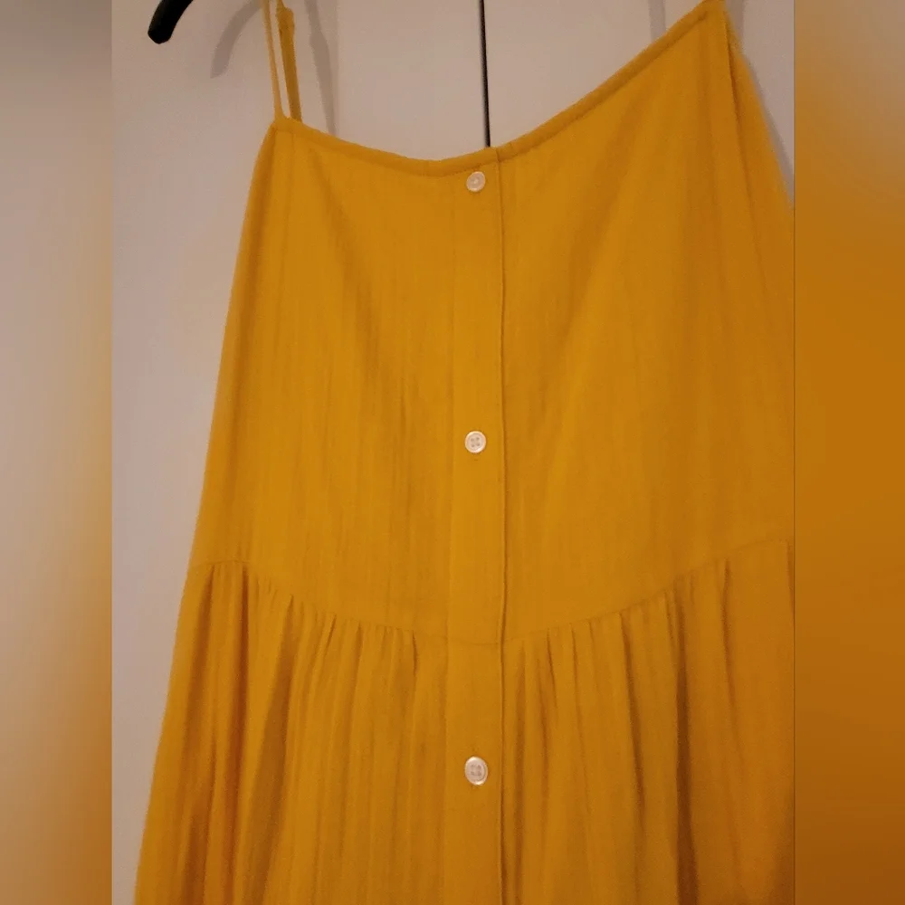 Yellow boho tiered Loft maxi dress - Picture 3 of 4